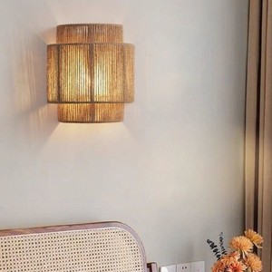 Japanese Style Wabi Sabi Retro Wall <b>Lamp</b> 23cm Diameter Led Light Source E27 Bulb Base <b>Switch</b> Control For Living Room Bedroom - Product Image 1