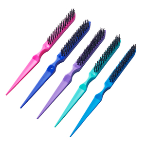 Commercio all'ingrosso spazzole per capelli di colore personalizzato pettine sottile linea strumenti per lo Styling stuzzicando dietro pettinatura spazzola per capelli tinti di capelli - Product Image 4