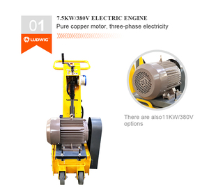 Machine scarificatrice électrique autopropulsée puissante, très demandée, pour le décapage, la texturisation et le nivellement des surfaces en béton et en asphalte - Product Image 6