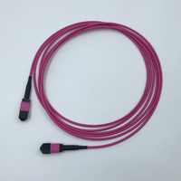 Cable de Fibra Óptica MPO/MTP MM OM3 OM4 de 12 Núcleos, 50/125m, Baja Pérdida, LSZH, para Interiores, 40G/100G, Cableado de Alta Densidad para Centros de Datos