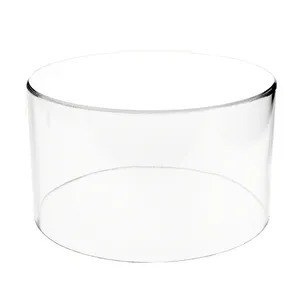 Clear Acrylic Round Cylinder Display Riser 6 H x 10 D inches transparent pmma plinth for countertop commodity displaying