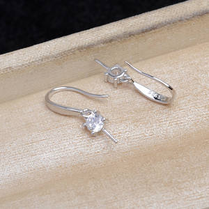 Accessoires de bijoux en argent 925 pour la création de bijoux en perles, JG5916, base de boucle d'oreille à pendentif, support vide semi-fini, 9-10 mm, taille de perle 3 mm, sac - Product Image 4