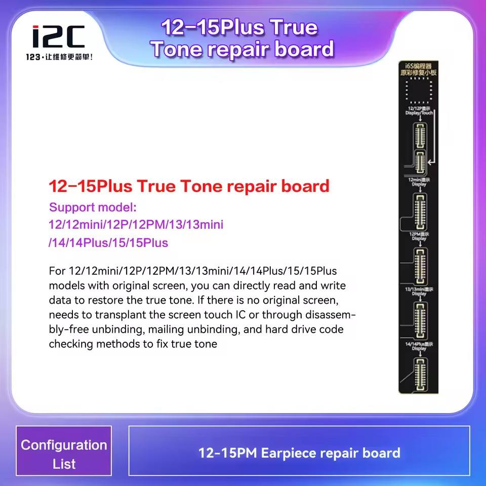 Kits de réparation carte de réparation True Tone 12-15Plus