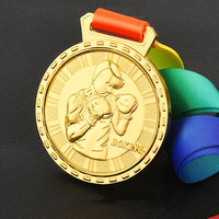 Vente en Gros de Médailles Précieuses Trophée d'Or Médailles Miniatures pour la Boxe Course de Football