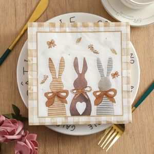 Printed Bunny Napkins 330mm Easter Party Disposable Paper Napkins Double Layer - Product Image 4