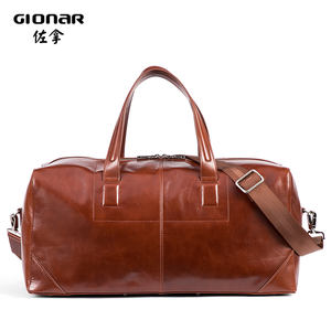 Borsa da viaggio in pelle da uomo impermeabile all'aperto di moda borsa marrone di grande capacità - Product Image 4