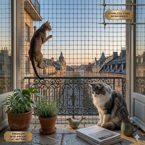 <span class=keywords><strong>Filet</strong></span> de protection pour balcon et fenêtre, anti-morsure, extra résistant, de qualité supérieure, renforcé par des fils, pour la sécurité des chats - Product Image 2