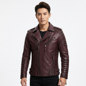 Pakistan Manufacturer <b>Lightweight</b> Men Genuine Leather Casual <b>Jacket</b> Canvas Stand Front Customized Service Winter Leather <b>Jackets</b> - Product Image 1