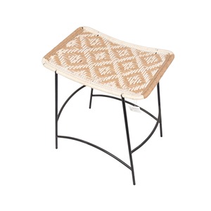 Modern Handmade Woven Seat <b>Stool</b> Wood Rattan Metal Frame <b>Dining</b> Hotels Malls Custom Outdoor Furniture Direct Manufacturer - Product Image 4