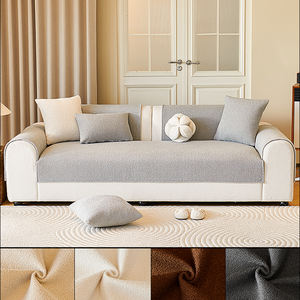 Coussin <span class=keywords><strong>de</strong></span> <span class=keywords><strong>canapé</strong></span> en velours bouclé ignifuge léger Style crème français doux antidérapant adapté à toutes les saisons - Product Image 1