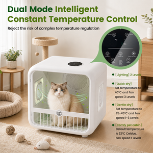 Gabinete de Secado para Mascotas, Caja Secadora para Gatos con Circulación de 360°, Cuidado con Iones Negativos, Protección Contra Sobrecalentamiento para Gatos y Cachorros - Product Image 6