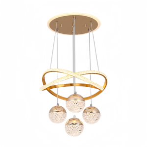 Lámpara Colgante Circular Acrílica Contemporánea para Sala de Estar Moderna, Lámpara de Araña <span class=keywords><strong>LED</strong></span> de Tamaño Mediano <span class=keywords><strong>con</strong></span> <span class=keywords><strong>Luces</strong></span> Colgantes Lineales - Product Image 1