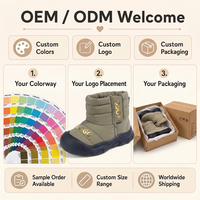 Bottes d'hiver et d'automne chaudes pour enfants, unisexes, solides, antidérapantes, imperméables, chaussures courtes pour enfants, usage quotidien