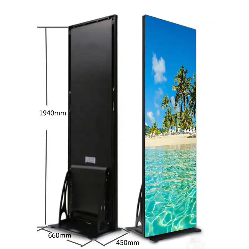 Indoor tragbare led-bildschirm stand werbung P 2,5 P3 HD LED poster werbung mobile poster