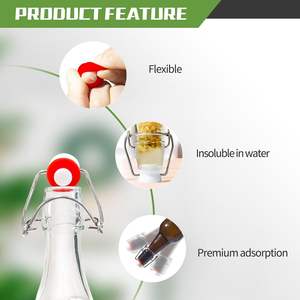 Juntas de Silicona Litorange para Botellas con Tapa Abatible, Paquete de 40, Transparentes, Reutilizables, Sellos para Botellas de Cerveza, Accesorios de Bar - Product Image 4