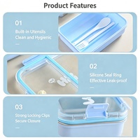 Boîte de rangement alimentaire réutilisable pour les collations, la préparation des repas, les enfants, les adultes, boîte à bento, 3 compartiments, récipient à lunch en acier inoxydable avec couvercles