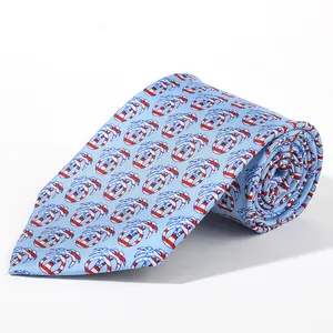 Cuyino Men's Silk Coastal Novelty Necktie Collection Nautical Theme Tie for Casual Shirt Vineyard Vines Style Silk Tie