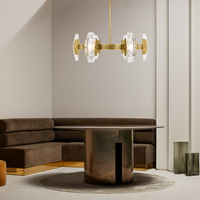 Lampe suspendue en verre en laiton de luxe créative moderne nordique de bonne qualité pour les lustres de restaurant hôtel centre commercial