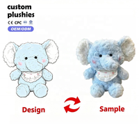 En gros, Jouet en peluche doux et moelleux en forme de cochon, grenouille, mouton, canard jaune, éléphant bleu, avec logo personnalisé, cadeau en peluche pour bébé