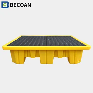 Big Sump Capacity Loading Capacity 2800kg Secondary Containment Tray 4 Drum Spill Pallet Oil Drum Pallet