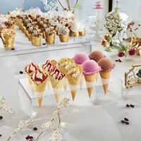 Présentoir Moderne en Acrylique pour Cornets de Glace – Idéal pour Magasins de Crèmes Glacées, Boulangeries, Buffets, Mariages, Comptoirs et Expositions Alimentaires