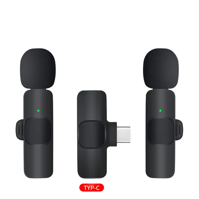 Mini 2Pack Portable Wireless Condenser Lapel Microphone for YouTube Live Stream Type C Android Phone