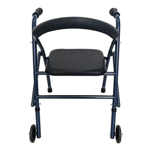 Height Adjustable Walker <strong>with</strong> <strong>Seat</strong> Two Wheel Foldable <strong>Walking</strong> <strong>Frame</strong> Anti Slip Feet Mobility Aid for Elderly Disabled - Product Image 3