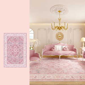 Tapis de salon de style <span class=keywords><strong>persan</strong></span>, imprimé de plantes et de fleurs, motif rose princesse, doux, facile d'entretien, pliable - Product Image 6