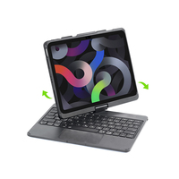 Personnalisé 360 °   Étui clavier rotatif transparent avec pavé tactile rétroéclairé détachable magnétique et emplacement pour stylet OEM ODM pour tablette iPad