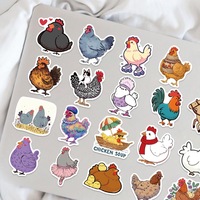 E-50 pegatinas coloridas de la serie Pollo para cuaderno, estilo Ins, morado, para chica, dibujos animados bonitos
