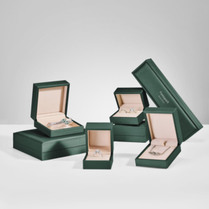 Tùy Chỉnh Cá Nhân Logo Đồ Trang Sức Màu Đen Đóng Gói Hộp Quà Tặng Nhẫn Vòng Đeo Tay Tai Đinh Vòng Cổ PU Da Wedding Hộp Đồ Trang Sức - Product Image 6