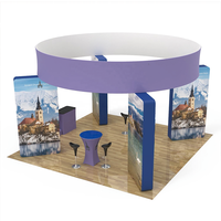 Stand de Exhibición Fácil de Montar, Stand Portátil para Ferias Comerciales, Banner de Fondo de Tela Tensada Personalizado