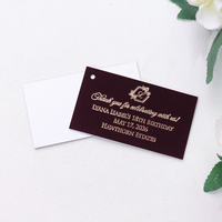 Maßgefertigte Luxuriöse Burgunderrote Samtkarte mit Goldfolienprägung und Quaste für Hochzeit, Geschäft, Gala-Einladung und Gastgeschenk