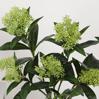 Tiges de verdure artificielle de haute qualité au toucher réel, branche de Skimmia avec baies pour la décoration de mariage, de maison, de fête, de table, vente en gros