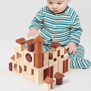 Jouet de développement 46 pièces en bois de hêtre sûr, ensemble de blocs de construction en bois classiques et inspirants pour château - Product Image 3