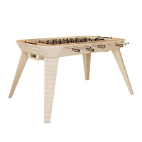 Table de baby-foot professionnelle de luxe de haute qualité, en acier inoxydable 304 doré, avec cadre en bois, pour adultes, intérieur, verre trempé, personnalisable