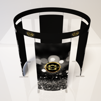 Vente en gros 360 Photomaton Led boîtier incurvé 360 caméra vidéo cabine toile de fond mur Portable taie d'oreiller Photo stand toile de fond