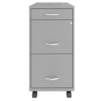 Armoire de classement mobile en acier moderne à 3 tiroirs, personnalisable, avec roulettes, réglable et verrouillable, pour usage en salle de sport