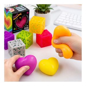Export Market Glow in Dark Squeeze Toy Heart Cube <b>Glitter</b> <b>Ball</b> Squishy Stress Relief Fidget Sensory Bulk Wholesale Set - Product Image 4