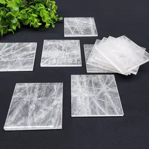 Natural Rock Quartz Crystal Slabs Clear Crystal Tile