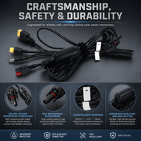 Connecteur de batterie haute intensité MC4 vers XT60, câble de conversion solaire 4-en-1 DC5521 pour camping-car, camping, station de panneaux solaires hors réseau