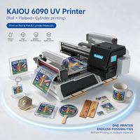 Impresora UV 6090 de Fábrica KAIOU, Máquina de Impresión Digital Multifunción de 60*90cm para Madera, Metal, Cerámica y Azulejos