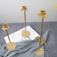 Porte-bougie minimaliste nordique en fer doré, multi-tailles, pour centre de table de mariage, décoration de table à manger à la maison