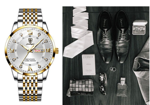 Montres de luxe pour hommes, style business décontracté, lumineuses, étanches, en acier inoxydable, vente flash, montre à quartz POEDAGAR 836 - Product Image 3
