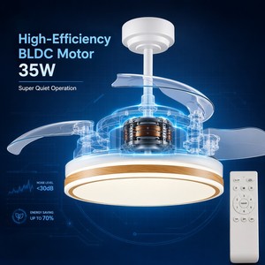 LED <b>Ceiling</b> <b>Fan</b> Light Factory Price Indoor Decorative Living Room Bedroom 42inch 6 Speed 3CCT <b>Remote</b> <b>Control</b> Retractable - Product Image 5