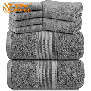 Tùy Chỉnh Sang Trọng Năm Sao Khách Sạn Hồ Bơi Spa Bạch Kim Satin Khăn Tắm Thiết Lập Chất Lượng 100% Bông Tắm Grey Khăn - Product Image 1