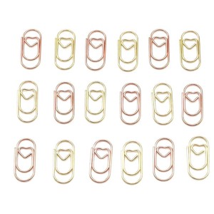 Mini clips en forme de cœur 50 mm, en métal doré, argenté et or rose, pour le bureau et l'école - Product Image 4