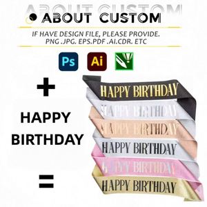Wholesale Custom Logo Satin Fabric Party Gold Onion Shoulder Strap Etiquette Strap Sash <b>Ribbon</b> for Birther Graduation Ceremony - Product Image 2