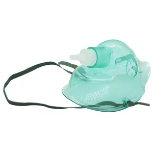 Masker oksigen medis PVC kualitas tinggi dengan tas Reservoir dan tabung oksigen 2m