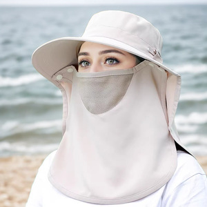 Wide Brim Bucket Hat With Neck Cover Breathable Sun Protection For Outdoor Activities Fishing Adults Pink - Product Image 2
